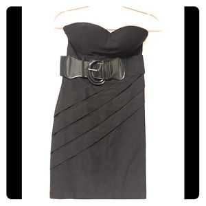 NWT Body Central Strapless Black Cocktail w/ Belt